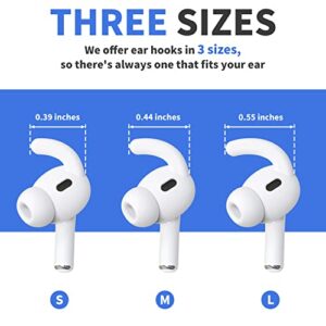 3 Pairs DamonLight Ear Hooks for AirPods Pro 2 Anti Slip Anti Scratches Sport Ear Tips Compatible with AirPods Pro 2nd Generation 2022 Released S & M & L