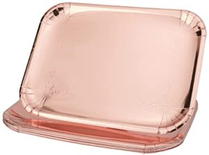 10pcs rose gold rectangle trays, heavy duty disposable paper cardboard for platters, for elegant dessert table serving parties, cupcake display, birthday party, dessert, valentine's day weddings