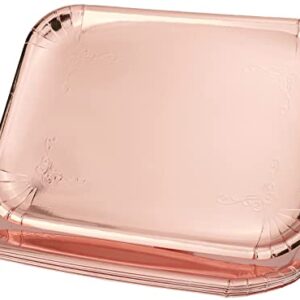 10PCS Rose Gold Rectangle Trays, Heavy Duty Disposable Paper Cardboard for Platters, for Elegant Dessert Table Serving Parties, Cupcake Display, Birthday Party, Dessert, Valentine's Day Weddings