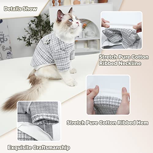 MESHEEN Elegant Premium Dog Shirt for Puppy and Cat Made of Soft Breathable Stretch Customized Fabric, Dog Clothes Use Mid Collar Short Sleeve Design Make Your Pet More Cute and Fashion