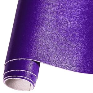 faux leather sheets rolls solid color 12"x53" large size,natural textured smooth surface pu synthetic for leather earrings, hair bows, sewing and different diy projects (purple)