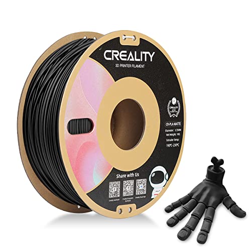 Creality CR-PLA Matte Filament 1.75mm 1.0kg Wide Compatible with 99% FDM Printers in The Market, Matte Black