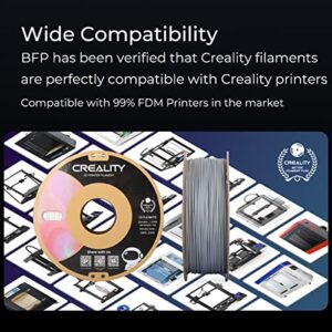 Creality CR-PLA Matte Filament 1.75mm 1.0kg Wide Compatible with 99% FDM Printers in The Market, Matte Black