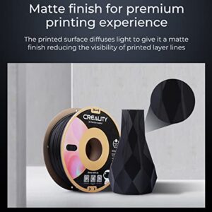 Creality CR-PLA Matte Filament 1.75mm 1.0kg Wide Compatible with 99% FDM Printers in The Market, Matte Black