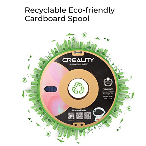 Creality CR-PLA Matte Filament 1.75mm 1.0kg Wide Compatible with 99% FDM Printers in The Market, Matte Black