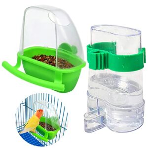 2pcs bird feeder water dispenser for cage parakeet bird water hanging feeder cup plastic food feeding box pet cage accessories seed food holder for small birds parrots cockatiel budgies