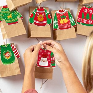 45 Pcs Ugly Sweater Cutouts for Christmas Classroom Bulletin Board Holiday DIY Party Decoration, 6 Inch Double-Sided