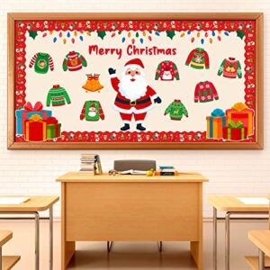 45 Pcs Ugly Sweater Cutouts for Christmas Classroom Bulletin Board Holiday DIY Party Decoration, 6 Inch Double-Sided