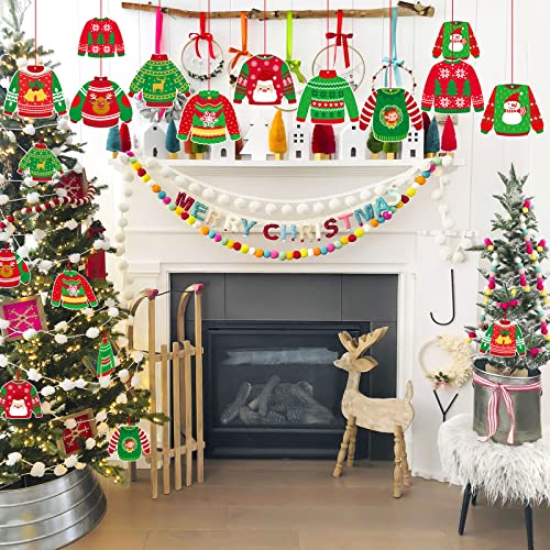 45 Pcs Ugly Sweater Cutouts for Christmas Classroom Bulletin Board Holiday DIY Party Decoration, 6 Inch Double-Sided
