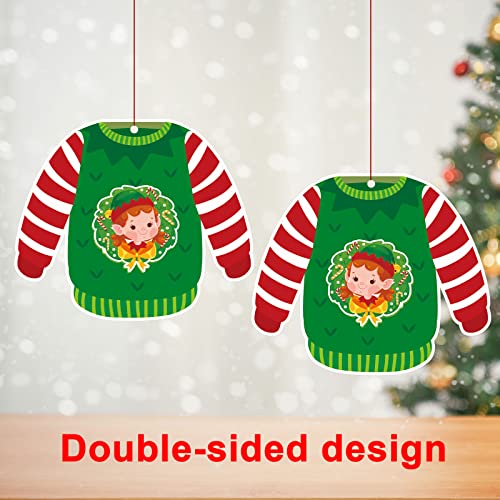 45 Pcs Ugly Sweater Cutouts for Christmas Classroom Bulletin Board Holiday DIY Party Decoration, 6 Inch Double-Sided