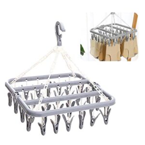 gcroet sock dryer folding clothes drying rack rotatable plastic underwear hanger with 32 windproof clips sock dryer,sock hanger,clothes drying hanger,folding sock hanger,clothes drying rack clips