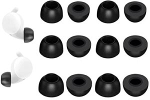 jnsa replacement memory foam ear tips noise canceling foam eartips ear plug ear tip gels compatible with google pixel buds a-series, [fit in case],l/m/s 3 size 3 pairs ,black (foampixela6p)