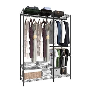 serxis heavy duty garment rack for hanging clothes,wire metal clothing rack,adjustable portable clothing rack,freestanding open wardrobe organizer rack,39.5"l x 15.75"w x 75.6"h max load 600lbs,black