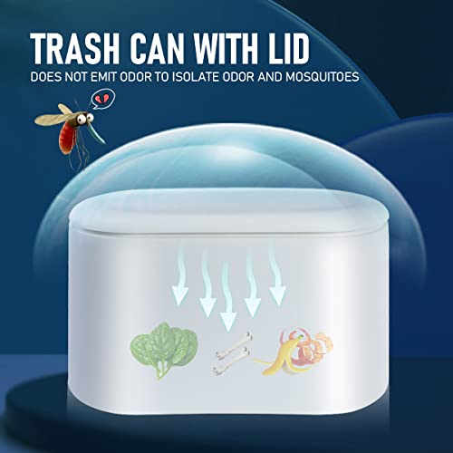 MICMXMO Mini Desktop Trash Can with Lid Office Countertop Trash Bin Push-Type Small Garbage Can Dresser Kitchen Bathroom Desktop Plastic Garbage Bin (White)