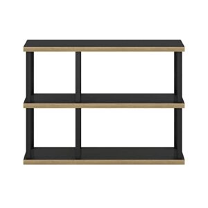 Furinno Turn-N-Tube No Tools Decorative Display Shelf, 3-Tier, Americano/Black