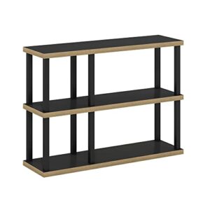 furinno turn-n-tube no tools decorative display shelf, 3-tier, americano/black