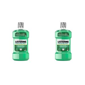 listerine freshburst antiseptic mouthwash for bad breath, kills 99% of germs that cause bad breath & fight plaque & gingivitis, ada accepted mouthwash, spearmint, 500 ml (pack of 2)