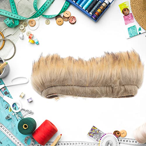 Faux Fur Fabric Fluffy Precut Strips Fuzzy Craft Long Artificial Shaggy Fabrics Patches for Sewing Gnome Dwarf Beard Hair Cosplay Decoration