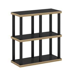 furinno turn-n-tube no tools decorative display shelf, 4-cube, americano/black