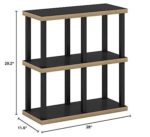 Furinno Turn-N-Tube No Tools Decorative Display Shelf, 4-Cube, Americano/Black