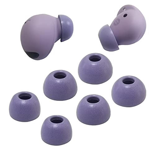 Luckvan Foam Ear Tips for Galaxy Buds 2 Pro Earbuds Tips Replacement Samsung Galaxy Buds 2 Pro Memory Foam Tips fit Charging Case Purple LMS 3 Pairs