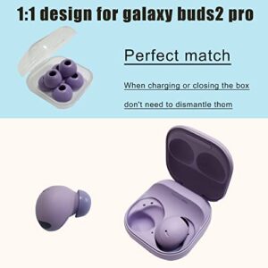 Luckvan Foam Ear Tips for Galaxy Buds 2 Pro Earbuds Tips Replacement Samsung Galaxy Buds 2 Pro Memory Foam Tips fit Charging Case Purple LMS 3 Pairs