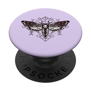 death's-head hawk moth black sacred geometry witchcraft popsockets swappable popgrip