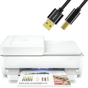 neego hp wireless inkjet color printer mobile print, scan & copy, auto document feeder features 2-sided printing, multi-page scanning, smart contextual control panel buttons with 6 ft cable