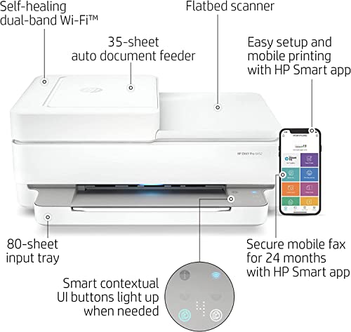 NEEGO HP Wireless Inkjet Color Printer Mobile Print, Scan & Copy, Auto Document Feeder Features 2-Sided Printing, Multi-Page scanning, Smart contextual Control Panel Buttons with 6 ft Cable