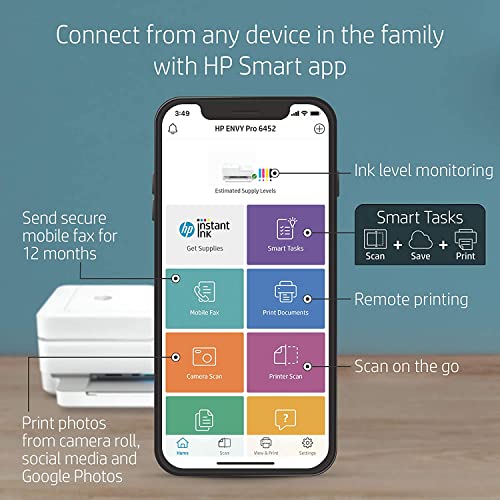 NEEGO HP Wireless Inkjet Color Printer Mobile Print, Scan & Copy, Auto Document Feeder Features 2-Sided Printing, Multi-Page scanning, Smart contextual Control Panel Buttons with 6 ft Cable