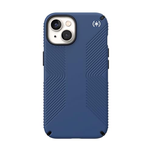 Speck iPhone 14 & iPhone 13 Case - Drop Protection, Scratch Resistant, Dual Layer Slim Phone Case for 6.1 Inch iPhones 14 - Built for MagSafe - Presidio2 Grip - Coastal Blue/Black/White