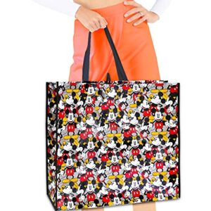 Mickey Mouse Tote Bag Set - Bundle with Extra Large Mickey Tote for Women and Kids Plus Mickey Stickers and Bookmark | Mickey Grocery Bag