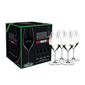 riedel performance red or white wine crystal glasses, set of 4
