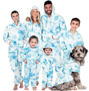 doggie joggies - family matching tiedye blue pet hoodie - pet - xxlarge (fits up to 120 lbs)