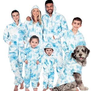 Doggie Joggies - Family Matching Tiedye Blue Pet Hoodie - Pet - XXLarge (Fits Up to 120 lbs)