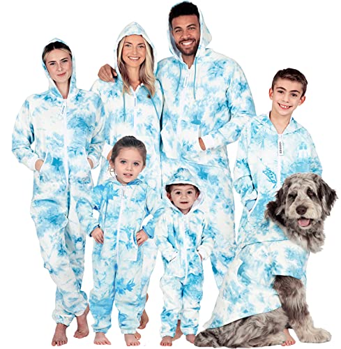 Doggie Joggies - Family Matching Tiedye Blue Pet Hoodie - Pet - XXLarge (Fits Up to 120 lbs)