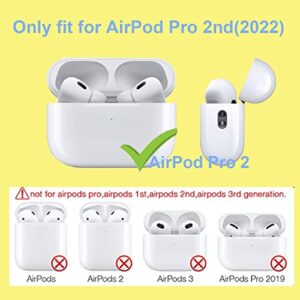 Cartoon Case for Airpods Pro 2nd Generation 2022,Seadream Kawaii Silicone Protective Cover 3D Cute Cat Animal Character Case Cover with Metal Keychain Compatible with Airpods pro 2nd