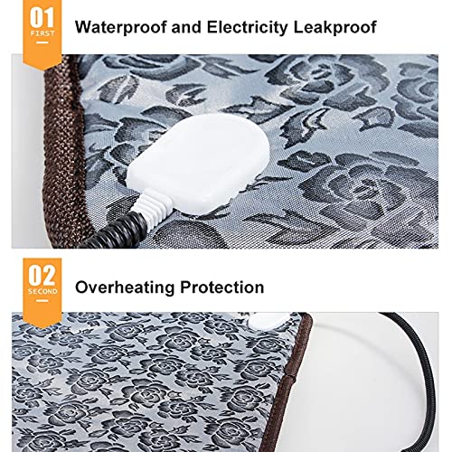 NUOPAIPLUS Winter Heating Pad, Adjustable Heating Pad for Dog Cat Puppy Power-Off Protection Pet Electric Warm Mat Bed Waterproof Bite-Resistant Wire (Size : 45x45cm)