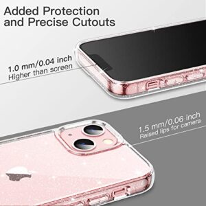 JETech Glitter Case for iPhone 13 6.1-Inch, Bling Sparkle Shockproof Phone Bumper Cover, Cute Sparkly for Women and Girls (Clear)