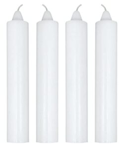 4 pack unscented jumbo candles 9" x 1½" including the booklet candle factoids trivia & safety guidelines made in the usa (white)