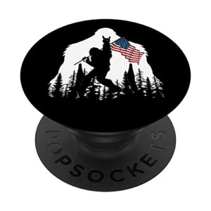 bigfoot rock on hold american flag sasquatch believers popsockets swappable popgrip