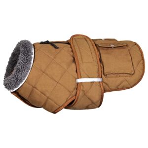 ASENKU Dog Coat for Winter Waterproof Dog Winter Coat Dog Jacket, Dog Hunting Vest for Small Medium and Large Dogs with Pocket & Zipper Leash Hook