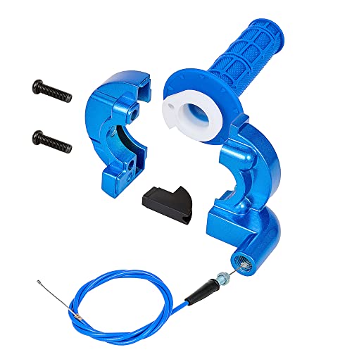 PUCKY New 7/8" 22mm Twist Throttle Accelerator Handle Grips and Cable Set with Kill On Off Switch for 50cc 110cc 150cc 250cc Mini Bike ATV Quad Pit Bike Dirtbike (Blue)