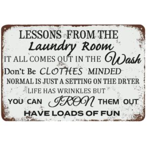 christmas decorations gifts for men womens funny laundry room rules metal tin sign wall decor rustic farmhouse laundry sign for home decor gifts 8 x 12 inch