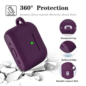 MOFREE for Airpods Pro 2 Case 2022, Soft 5 in 1 Silicone Protective Cover for Airpods Pro 2nd Generation Case Women with Bling Elephant Keychain, Wireless Charging [Front LED Visible]-Purple