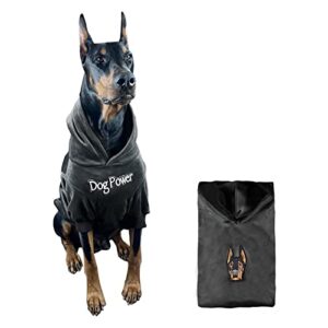 kai premium dog hoodie for large dog, velvet material, dog power, medium dog hoodie, dog sweater (6xl, grey)