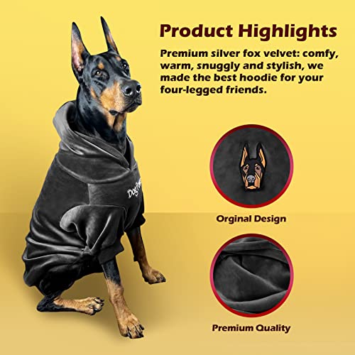 Kai Premium Dog Hoodie for Large Dog, Velvet Material, Dog Power, Medium Dog Hoodie, Dog Sweater (6XL, Grey)