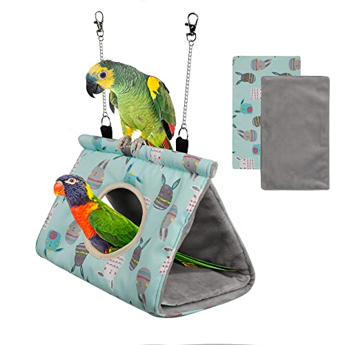 Zeinlenx Bird Nest House Parakeet Cage Accessories,Waterproof Hanging Hammock Budgie Toys Bed for Small Animals（L）