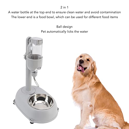 500ml Pet Standing Water Dispenser Bowl, Food Feeder Bowl with Detachable Pole Automatically Feeding Water