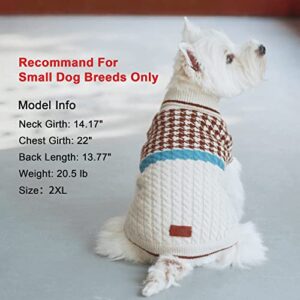 ISPET Knitted Dog Sweater - Thickening Small Doggy Sweatshirt Doggy Winter Clothes - Cable Knit Pet Vest Warm Outfit for Dog Puppy Cold Weather Blue